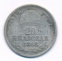 1868GYF 20kr Ag "Váltó Pénz" T:3 patina R! Hungary 1868GYF 20 Kreuzer Ag "Váltó Pénz&...