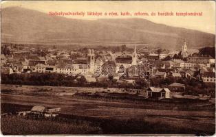 1906 Székelyudvarhely, Odorheiu Secuiesc; Római katolikus, református és barátok temploma / churches