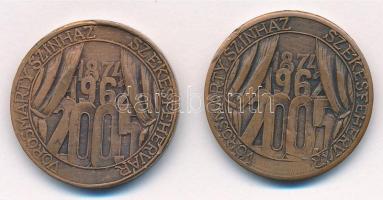 2005. "1874 - 1962 - 2005 - Vörösmarty Színház Székesfehérvár" kétoldalas Br emlékérem (27mm) (2x) T:1-,2-