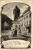 1905 Herkulesfürdő, Baile Herculane; Herkules szobor / statue. Art Nouveau