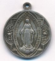 ~1920. "Szent Alajos / Szűz Mária" latin nyelvű, jelzetlen Ag emlékérem füllel (7,57g/26mm...