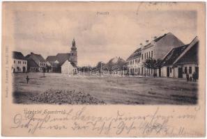 1898 Sasvár, Mária Sasvár, Maria-Schlossberg, Sastín (Sasvár-Morvaőr, Sastín-Stráze); Piactér, üzlet. Emanuel J. kiadása / market square, shop (fl)