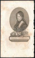 Blaschke János (1770-1833): Maria Theresia, Mária Terézia. Rézmetszet, papír, jelzett a metszeten, foltos, lap széle kissé sérült, 11,5×7 cm
