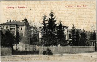 1911 Pozsony, Pressburg, Bratislava; Újtelep, villa / Neue Stift / street view, villas (r)