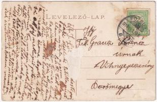 1913 Pozsony, Pressburg, Bratislava; a május 17-i nagy tűzvész a zsidó negyedben, Kreutz Wirth háza,...