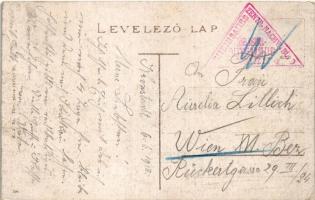 1918 Brassó, Kronstadt, Brasov; Árokmente / Graft + "ZENSURABTEILUNG WINE" (EK)