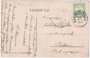 1912 Breznóbánya, Brezno nad Hronom; híd, zsinagóga, Wagner Gyula üzlete. Kreisler József kiadása / ...