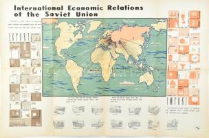 cca 1960-1980 A Szovjetunió gazdaságát bemutató 4 db színes térkép, angol nyelven, hajtva, 97x64 cm ...
