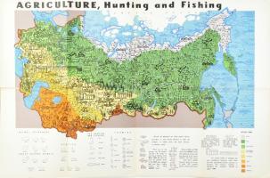 cca 1960-1980 A Szovjetunió gazdaságát bemutató 4 db színes térkép, angol nyelven, hajtva, 97x64 cm ...