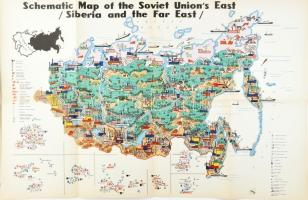 cca 1960-1980 A Szovjetunió gazdaságát bemutató 4 db színes térkép, angol nyelven, hajtva, 97x64 cm ...