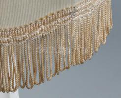 Fajansz női alakos lámpa, búrával, m: 47 cm