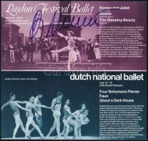 Rudolf Nureyev (1938-1993) világhírű balettművész, és koreográfus által aláírt prospektus.