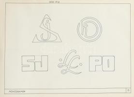 1964 Könyvkötő doboz és tokkészítő szakrajz mintalapok, az iparitanuló iskolák I_II_III. osztálya sz...