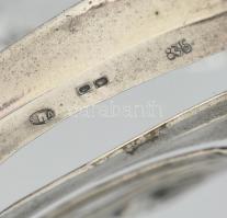 Üveg hattyú ezüst(Ag) rátéttel, jelzett, kis kopásnyomokkal, h: 13,5 cm, m: 13 cm