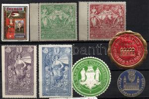 Pécs reklámbélyegei 8 db