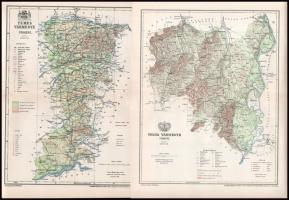 cca 1890-1900 össz. 43 db különféle témájú térkép a Pallas Nagy Lexikonából és többségében a Meyer&#...