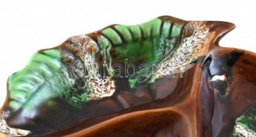 Vallauris mázas kerámia kínálók, 4 db, jelzéssel és jelzés nélkül, kopásnyomokkal