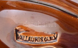 Vallauris mázas kerámia kínálók, 4 db, jelzéssel és jelzés nélkül, kopásnyomokkal