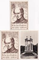 Kölcsey Ferenc - 3 db régi képeslap bélyegzésekkel / 3 pre-1945 postcards with cancellations
