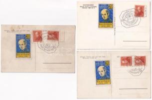 Kölcsey Ferenc - 3 db régi képeslap bélyegzésekkel / 3 pre-1945 postcards with cancellations