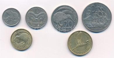Új-Zéland 1967-1990. 5c-2$ (6xklf) T:2 New Zealand 1967-1990. 5 Cents - 2 Dollars (6xdiff) C:XF