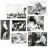 7 db festményekről készült, fekete-fehér fotó, a bécsi Szépművészeti Múzeum (Kunsthistorisches Museum) pecsétjével jelzettek, 29,5x20 cm és 28x23 cm körüli méretben, 22,5x18 cm és 30x22,5 cm közötti méretben