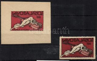 1920 Lavotta János halálának 100. évfordulójára vágott kisív + fogazott bélyeg