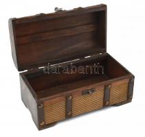 Rattan és fém ékszeres ládika 33x19 cm