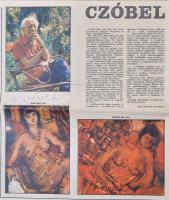 1973 Czóbel Béla (1883-1976) aláírása egy őt ábrázoló, róla szóló újság (Nők Lapja, XXV. évf. 39. sz. 1973. szept. 29.) lapján, benne fotói mellett, festményeiről készült reprodukcióival is.
