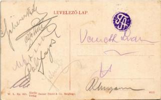 Szeghegy, Sekic, Lovcenac; Fő utca, L. D. Schaffe üzlete, templom. W.L. Bp. 620. Becker Dávid & ...