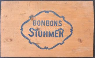 Stühmer Bonbons fa ládatető/doboztető, repedésekkel, 24x39,5 cm