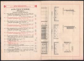 1910 Beetz Vilmos árjegyzéke, valamint olaj-vizeldék prospektus, 2 sztl. lev.