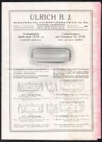 cca 1910-1920 Ulrich B. J. kabinetkádak öntöttvasból prospektus, Bp., Spitz Samu-ny., foltos, hajtott, 2 sztl. lev.