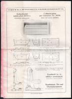 cca 1910-1920 Ulrich B. J. kabinetkádak öntöttvasból prospektus, Bp., Spitz Samu-ny., foltos, hajtot...