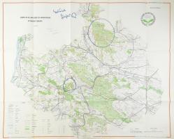 cca 1975 2 db térkép: Gödöllői Állami Erdő- és Vadgazdaság áttekintő térképe, 1 : 50.000, MN. Térképészeti Intézet, hajtva, 100x82,5 cm + Pest megye és Budapest, 1 : 200.000, Kartográfiai Vállalat, Megjelent 1500 példányban, hajtva, 82,5x59,5 cm