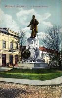 1925 Sátoraljaújhely, Kossuth szobor, kávéház. Vasúti levelezőlapárusítás 2071. 1917