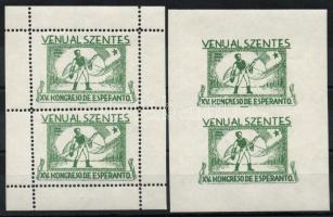 1940 Szentesi Esperantó Kongresszus fogazott + vágott kisív