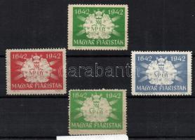 1942 Magyar Piaristák 4 db -os levélzáró sor