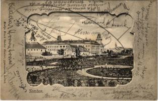 1902 Zombor, Sombor; Erzsébet tér, Megyeháza. Bruck Sándor kiadása / park, county hall (EK)
