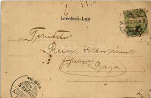 1905 Zombor, Sombor; Szent György tér, Görögkeleti (ortodox) szerb templom, Kovacsits Radivoj üzlete...