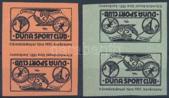 1931 Duna sportclub Körmöcbányai túra 2 klf szín fordított állású pár