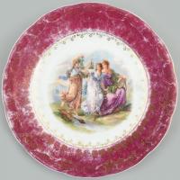 Versaille jelzett matricás porcelán tányér, kopott, d:16cm