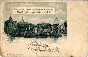1902 Szenttamás, Bácsszenttamás, Srbobran; uszoda, fürdőzők. Uncsity (Uncic) kiadóhivatalának kiadása / spa, bathers (fa)