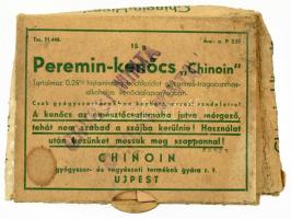 Peremin-kenőcs Chinoin papírdoboz, tartalommal, Újpest, Chinoin, foltos, kissé sérült dobozzal, 8x11x2 cm