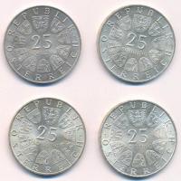 Ausztria 1967. 25Sch Ag "250 éve született Mária Terézia" + 1968. 25Sch Ag "300 éve s...