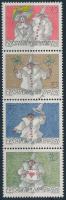 Greeting stamps stripe of 4, Üdvözlő bélyegek négyescsík