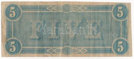 Amerikai Konföderációs Államok / Richmond / Virginia 1864. 5$ "41530" sorszámmal T:III The...