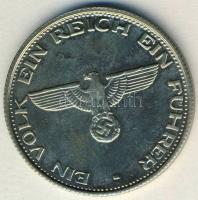 DN "Adolf Hitler" modern ezüstözött fém érem, fantáziakiadás T:2