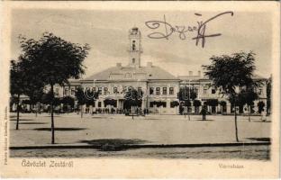 1903 Zenta, Senta; városháza, Horti János üzlete / town hall, shops