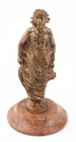 Józsa Lajos (1944-): Női figura. Öntött bronz, márványtalpon. Jelzett. m:17cm
